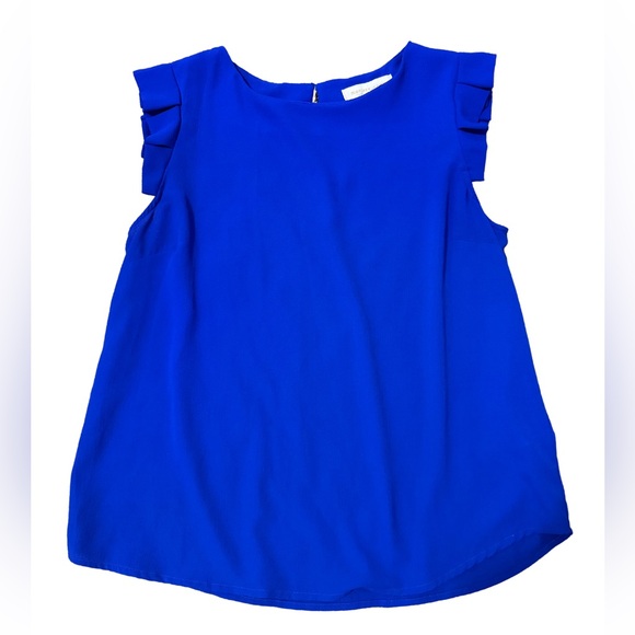 Elegant Blue Ruffle Sleeve Top - Picture 1 of 4